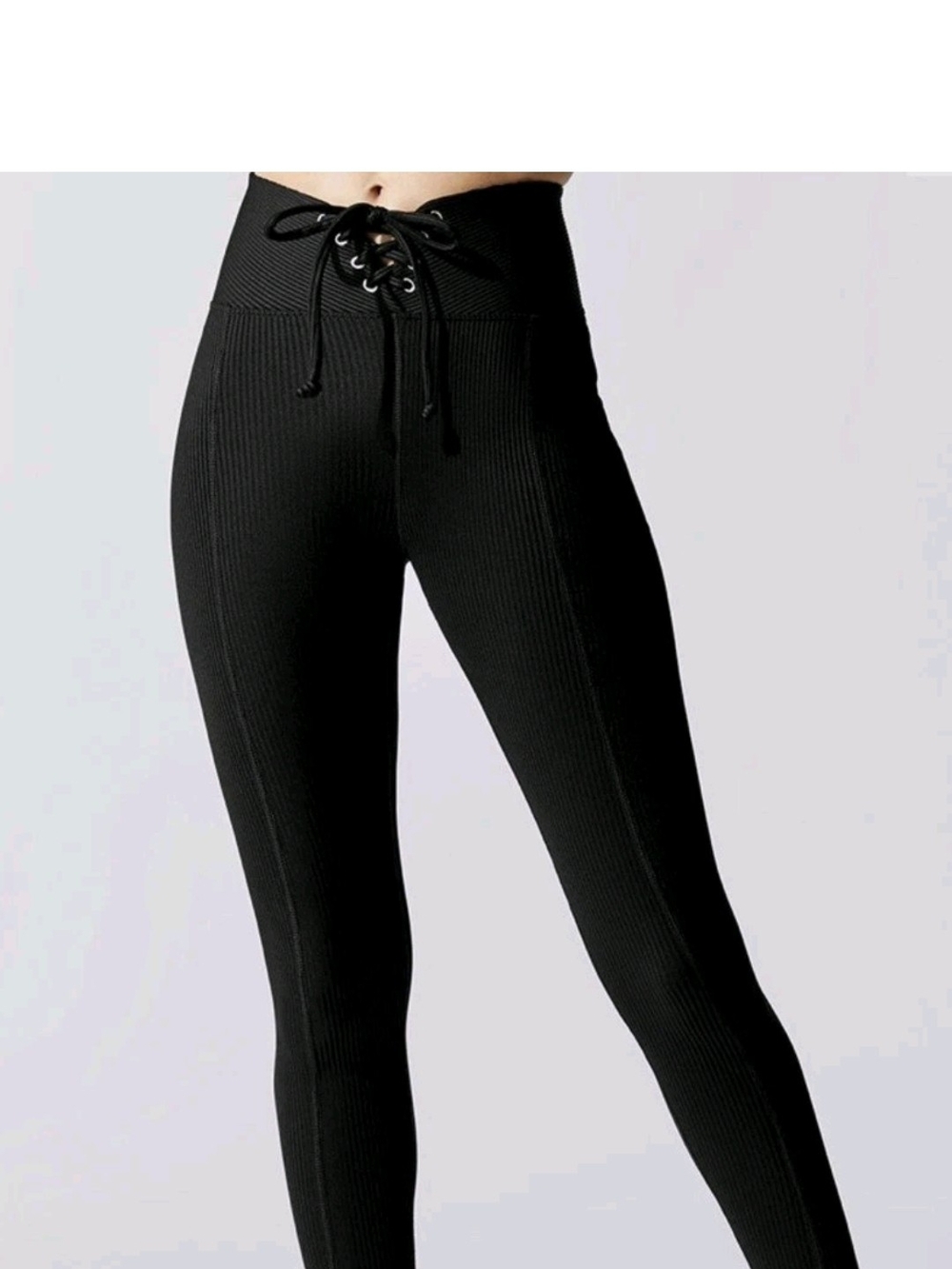 Year Of Ours Ribbed Football Legging With Lace -Up Front Black Size Large